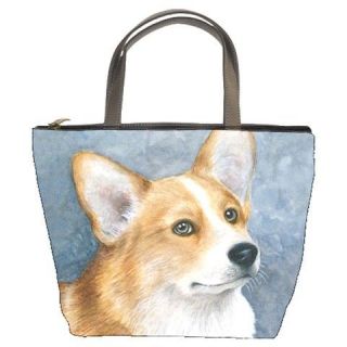 Bucket bag purse from art painting Dog 89 Pembroke Welsh Corgi