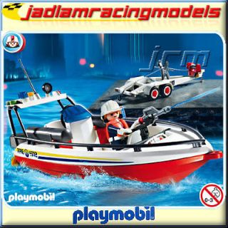 PLAYMOBIL Rescue Fire Boat with Trailer   Fire Rescue 4823