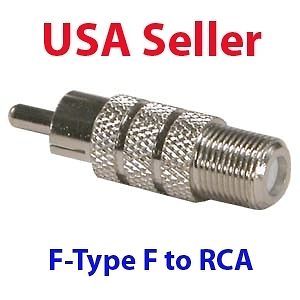 Newly listed 5 lot F type female to RCA male RF plug adapters 
