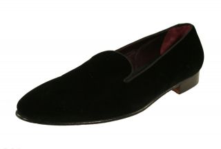 Ralph Lauren Purple Label Black Collis Velvet Slippers Shoes New $650