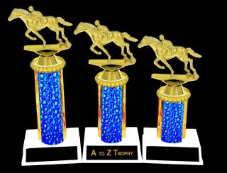 RACE HORSE TROPHIES 1st 2nd 3rd PLACE HORSE RACING TROPHY JOCKEY 