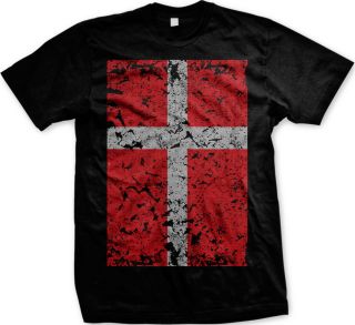   Distressed Denmark Flag National Pride World Cup Olympics Mens T Shirt