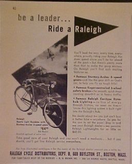 1952 Raleigh Cycle Britains Roadster~Archer Bicycles Light Roadster 