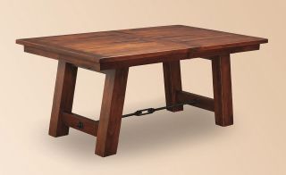 Amish Rustic Plank Dining Table Farmhouse Cabin Wood Furniture Country 