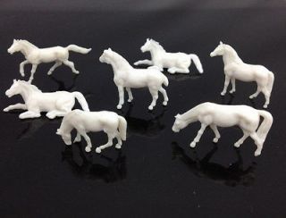 AN8702B 100pcs 187 UnPainted White Farm Animals Horses HO Scale