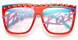 Party Rock LMFAO Neon Raver Retro Glasses Sunglasses Glow In The Dark 