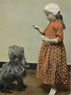 HUNGARIAN PULI AND LITTLE GIRL LOVELY 8 X 10 DOG PRINT MOUNTED READY 