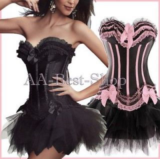 sexy lace satin corset top with tutu skirt s m
