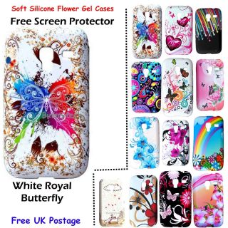 For Samsung Galaxy Ace Plus S7500 Flower Butterfly Gel Soft Mobile 