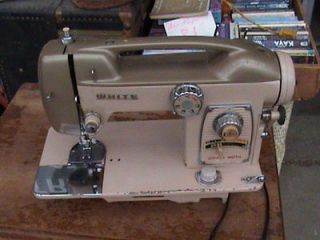   listed Vintage White Zigzag Sewing Machine model 764, runs, NO RES