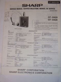 Sharp Service Manual~QT 30GD/30GR Cassette Player