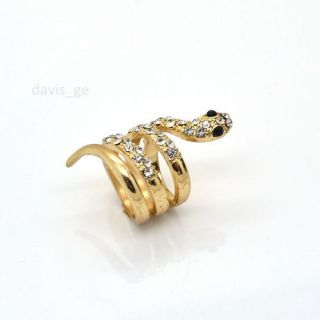   Fashion Cool Fashion Gold Smart Snake Cocktail rings Size 6.5 /7 WXH