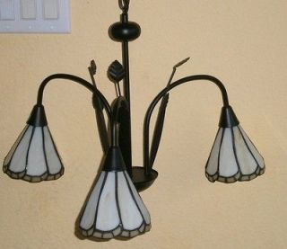 new stained glass black metal chandelier  9