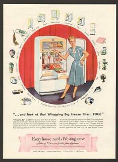 1947 westinghouse refrigerator vintage print ad retro 
