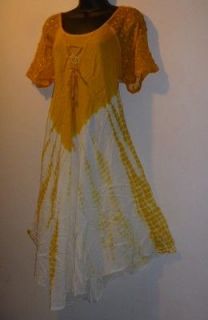 NWT Gold Lace up Chest Circle Hem Mini Dress or Long Top Fits XL 1X 