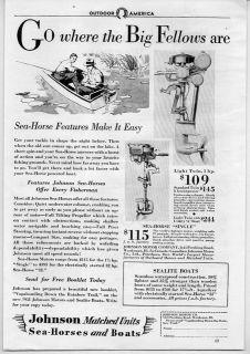 1931 Vintage Ad Johnson Sea Horse Outboard Motors and Matched Boats