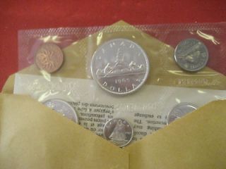 1965 Canadian Silver Dollar Coin Set Uncirculated Proof Set!