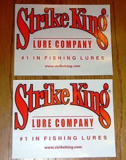 Lot of (2) STRIKE KING Decal Sticker 5 1/2 x 7 1/2 Clear *BRAND NEW*