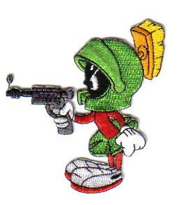 Looney Tunes Marvin The Martian Pointing Raygun Figure Patch, NEW 