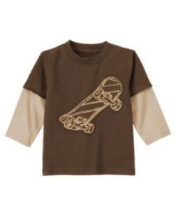 NWT Gymboree HALF PIPE HERO Brown Skateboard Double Sleeve Shirt