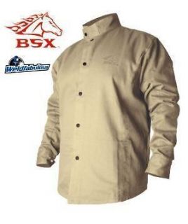 BSX BXTN9C Khaki Fire Resistant Cotton Welding Jacket, Large