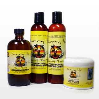 Sunny Isle Ylang Ylang Jamaican Black Castor Oil Hair Care Bundle (4 