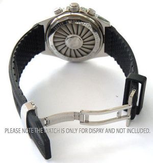 22mm Silicon Rubber Watch Strap Deployment Buckle Fits BREITLING B1