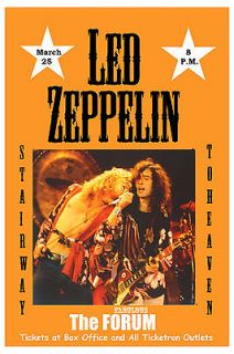 Robert Plant, Jimmy Page Led Zeppelin at The Forum Los Angeles Poster 