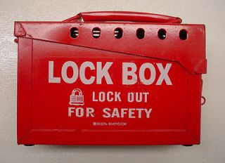 brady safety lock out box 65699 red metal for hasp