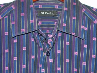 st croix long sleeve shirt black purple stripe s