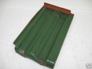 Ludowici Roof Tile Green Glazed French Terra Cotta Clay Field Vintage 
