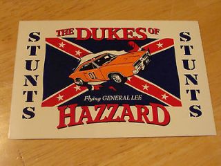 Dukes of Hazzard RARE STUNTS TEAM STICKER   Flying General Lee