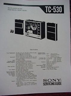 sony tc 530 tape recorder service manual 32 pages time