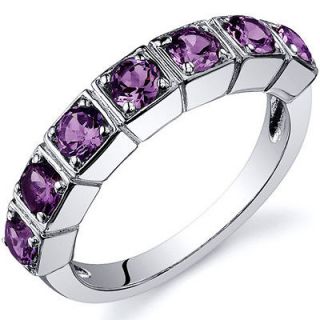 Stone 1.75 cts Alexandrite Band Ring Sterling Silver Size 5 to 9