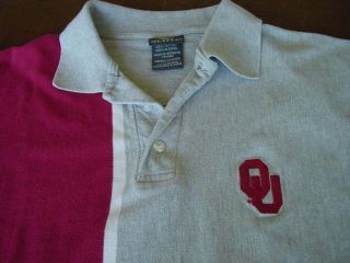 Oklahoma Sooners OU Sooners Crimson Grey Cotton Polo Shirt Embroidered 
