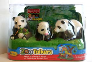 FISHER PRICE LITTLE PEOPLE ZOO TALKERS PANDA FAMILY AGES 1 1/2   5 YRS