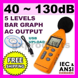 digital sound level meter decibel logger 40 130 db usb