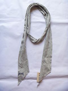 diesel mens 00exx gray sliced cotton skinny neck scarf nwt