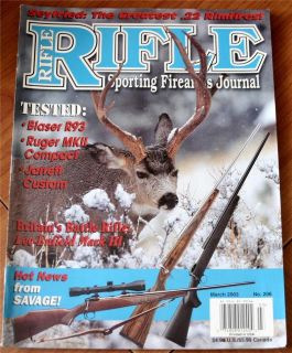 Rifle Sporting Firearms Journal March 2003 Hunting Guns Ruger MKII 