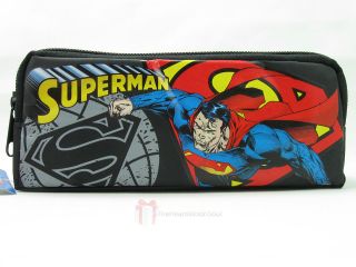 Superman Black Pencil Vanity Case Box Bag Pouch Holder   New Free 