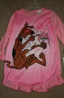 scooby doo ice cream snacks ls nightgown nwts size 2t x5