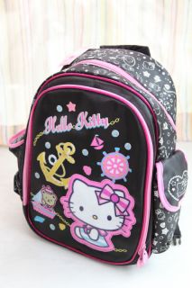 sanrio hello kitty black school bag backpack nylon new