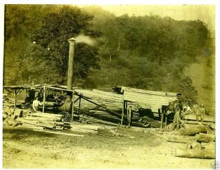 old photo early saw mill steam engine lumber wood time