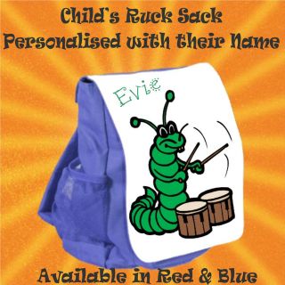 Personalised Childs Caterpillar Ruck Sack Back Pack Nursery Play 