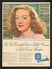 1951 Bette Davis Lustre Creme Shampoo Vintage Print Ad