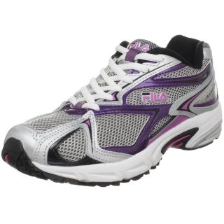 Womens Fila Testament 5 Training Running Shoes [ Silver / Black 