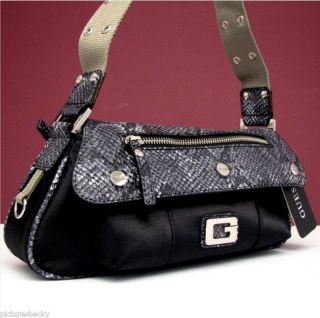 guess black city shoulder handbag bag purse  