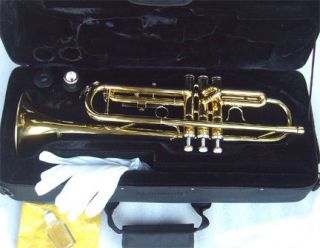 NEW BRASS TRUMPET  STUDENT SCHOOL BAND TRUMPET W/CASE.APPROVED+ 