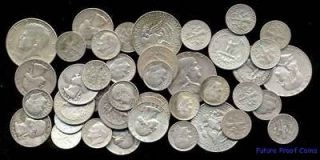 Ounce Lot US 90% Silver Coins Halves, Quarters, & Dimes Good Junk 