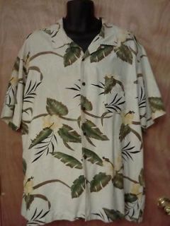   Bay Shirt,XXL,Washable Silk,Hawaiian,Button Down,Short Sleeve,Palm